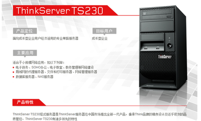 聯(lián)想TS230 S2130服務(wù)器 適合中小企業(yè)的入門(mén)級(jí)雙核塔式服務(wù)器